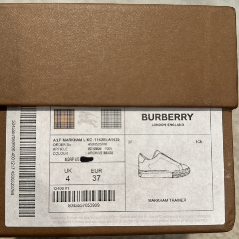 Burberry BNIB size 37 EUR slip on sneakers - Picture 7 of 8